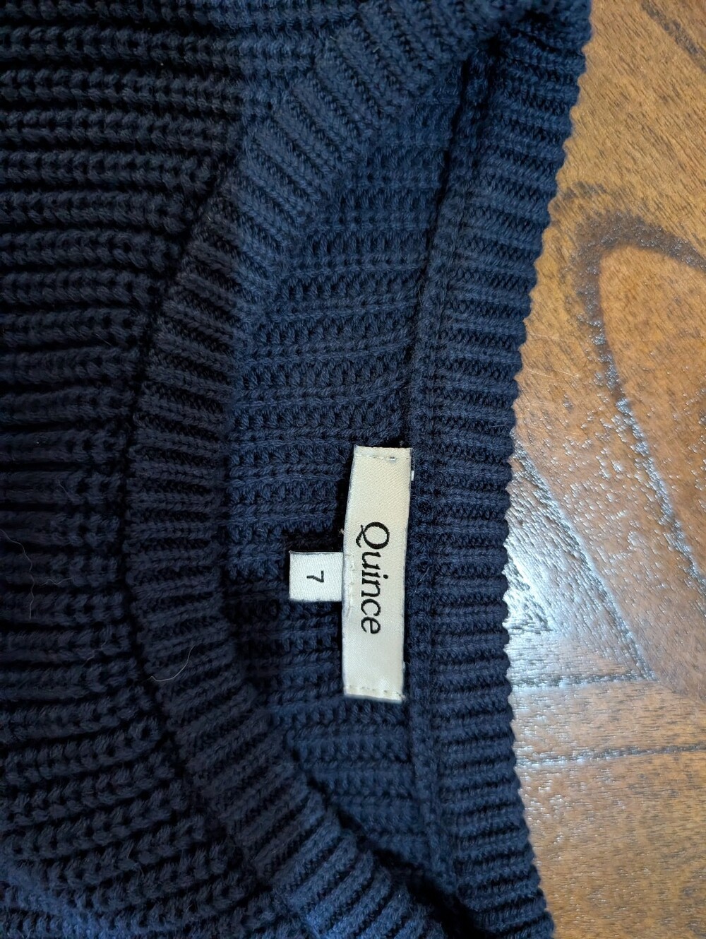 Quince Boys Navy Blue Ribbed Knit Sweater